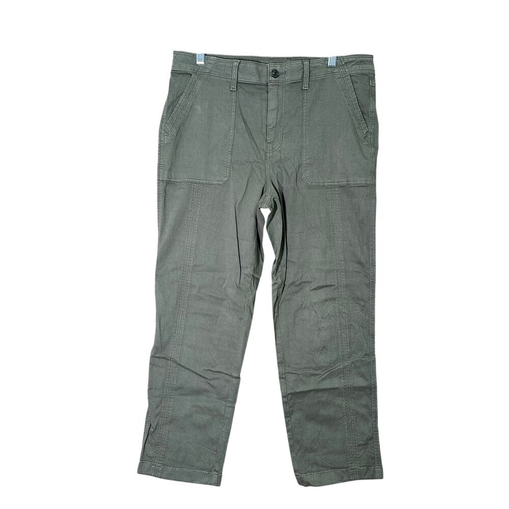 Chicos Womens Pants Green High Rise Cropped Soft Stretch 0.5 (US Size 6)